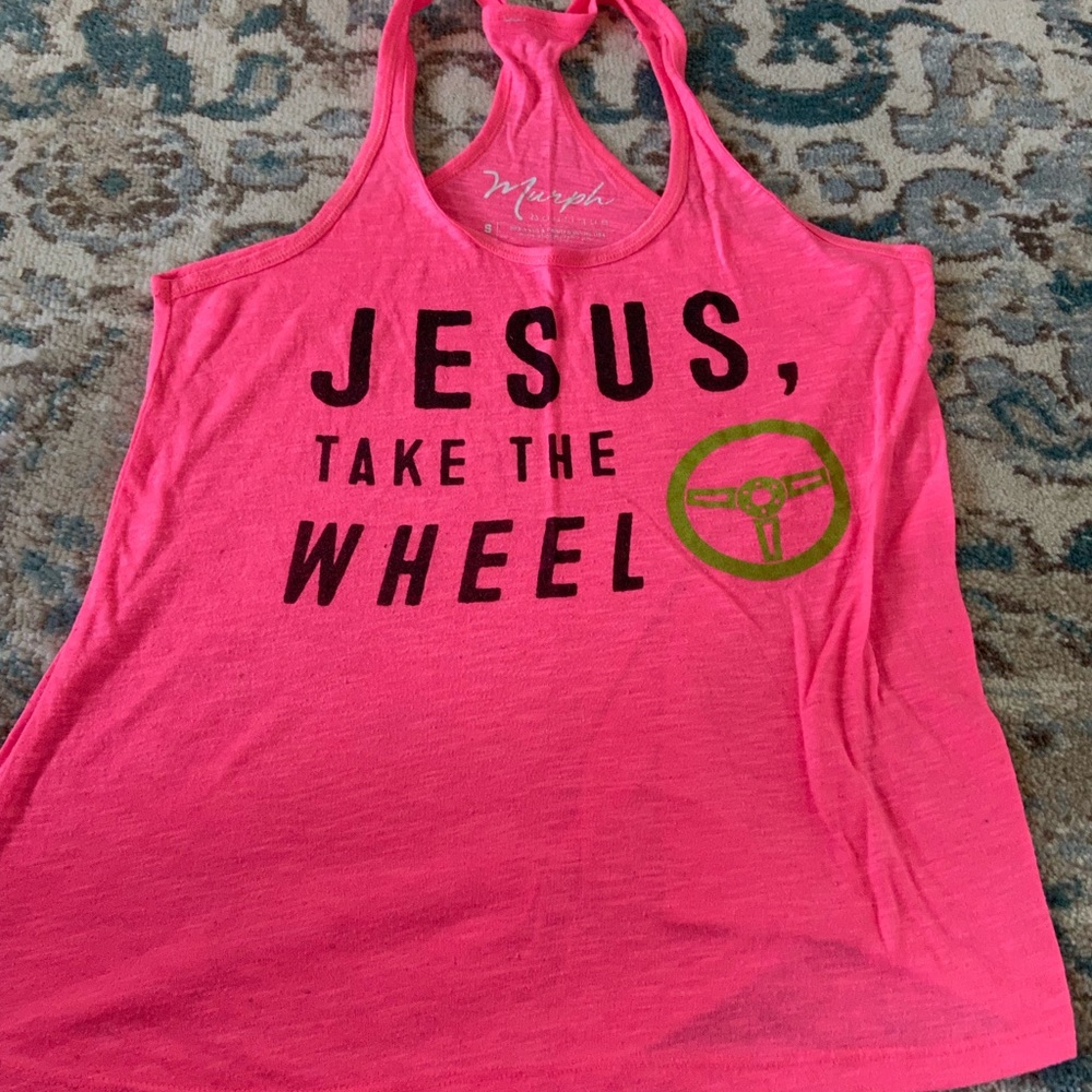 Jesus take the wheel tank